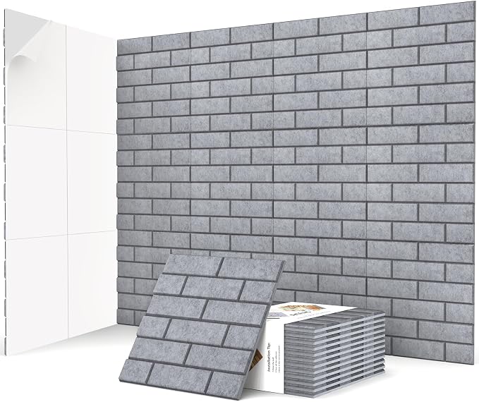 12Pack Acoustic Wall Panels, High Density Decorative Acoustic Foam Sound by ArtVivid