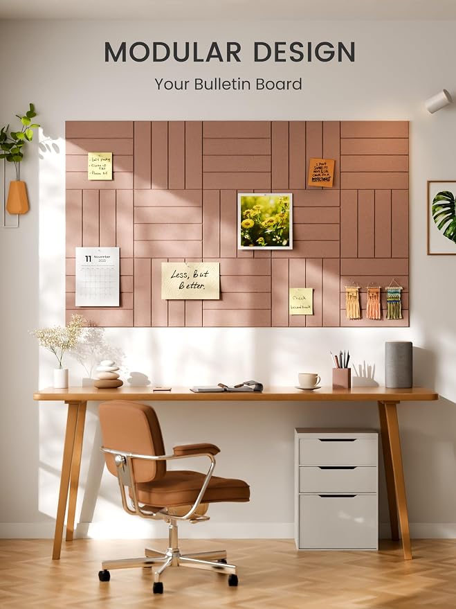 Bumusty Large Cork Board Alternative-36 x 24" Felt Bulletin Board Tiles - Image 6
