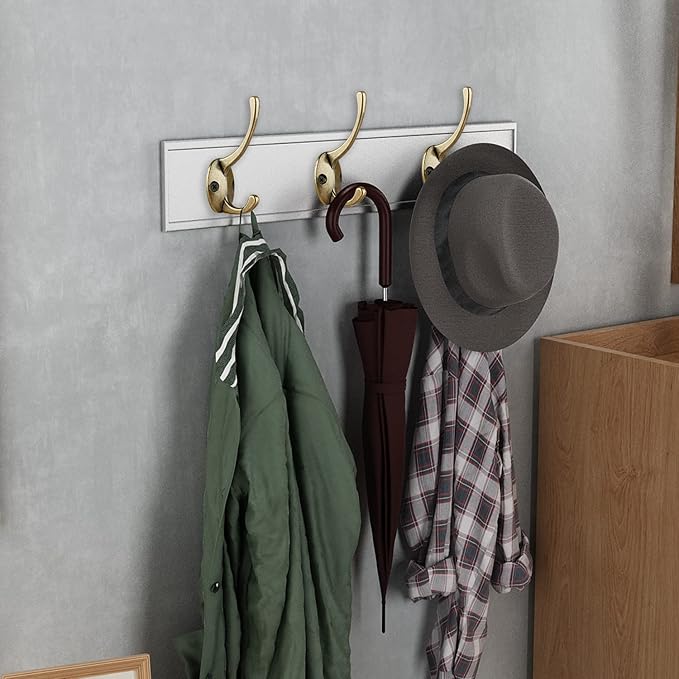 IBosins 32 Pack Antique Brass Coat Hooks Wall Mounted - Image 5
