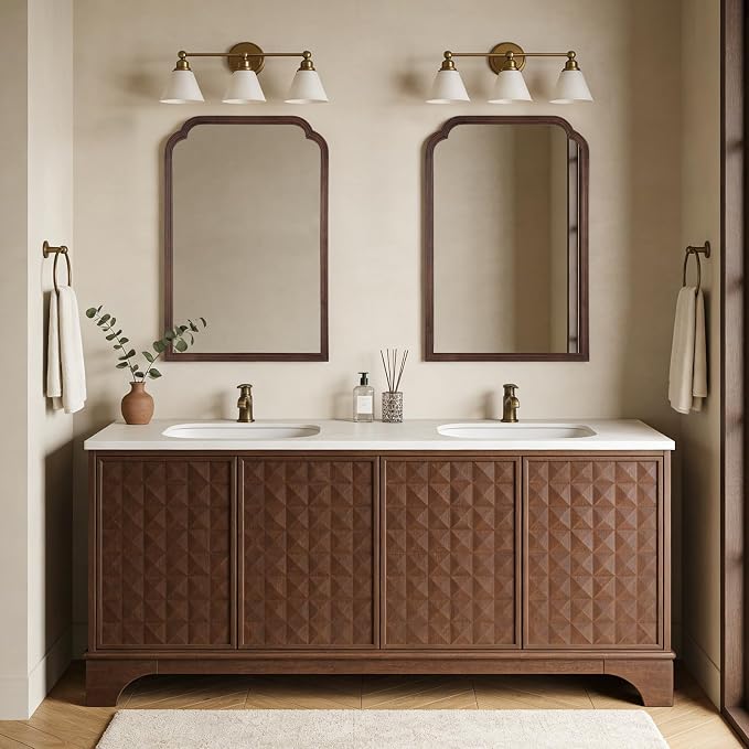 WallBeyond Wooden Framed Wall Mirror, Natural Wood Bathroom Vanity Mirror - Image 8