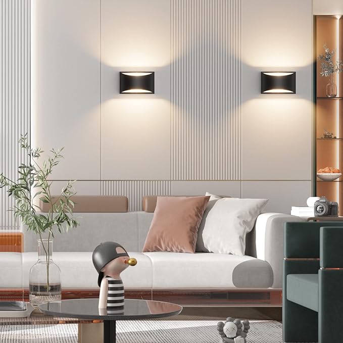 Aipsun Black Modern LED Wall Sconce Indoor Wall Lights 1 Pack Hardwired Up and - Image 6