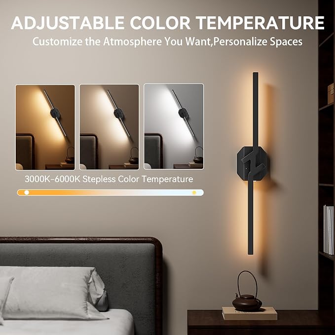 Battery Operated Wall Sconce Set of Two, USB Rechargeable Wall Sconce - Image 3