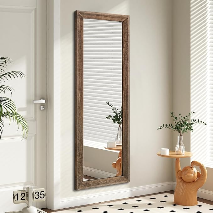AAZZKANG Hanging Mirror Full Length Retro Large Wooden Framed Full Body Mirrors by AAZZKANG