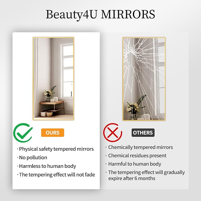 Beauty4U 71" x 32" Large Full Length Mirror - Image 3