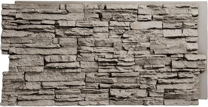 EverStone Canyon Ridge Faux Stone Panel, 45 3/4"W x 24 1/2"H x 1 1/4"D by EkenaMillwork