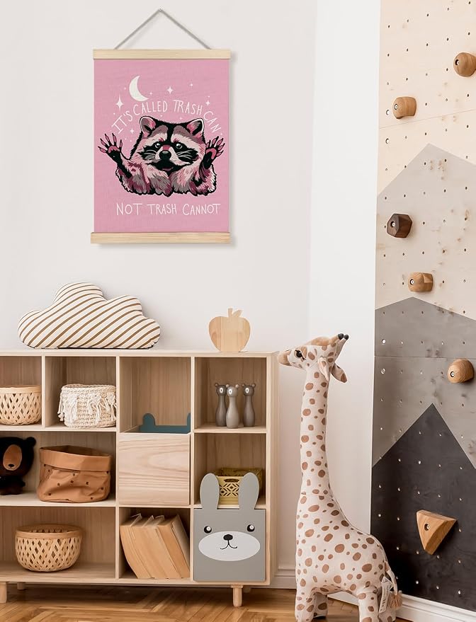 Foritho Funny Motivational Raccoon Meme Poster Wall Art Framed - Image 6