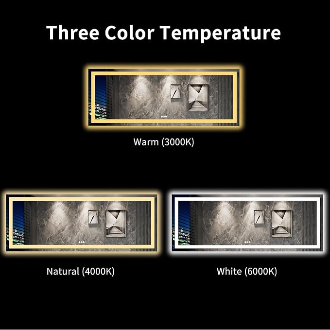 LOAAO 96X36 LED Bathroom Mirror - Image 5