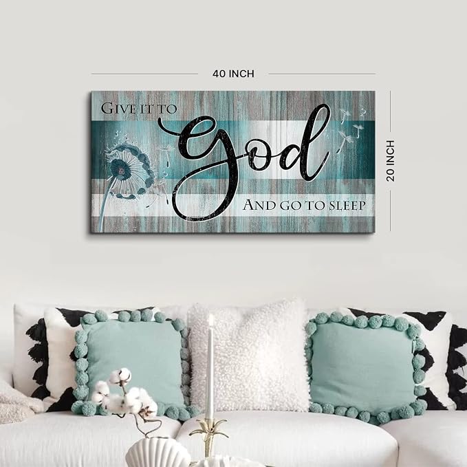 Christian Wall Decor Bible Verse Wall Art Give It to God and Go to Sleep - Image 4