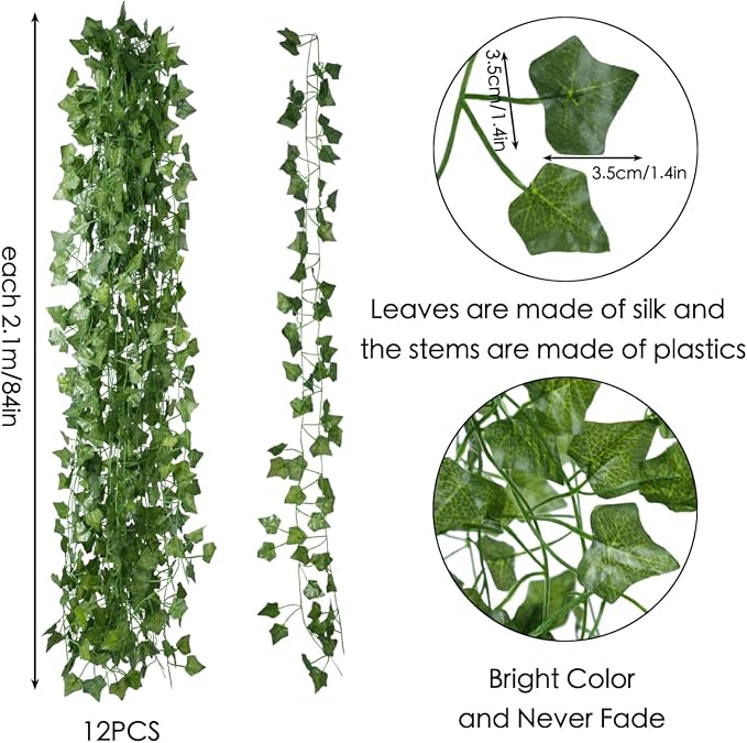 Freyalife Fake Vines for Room Decor Aesthetic Artificial Plant Ivy Leaves - Image 2