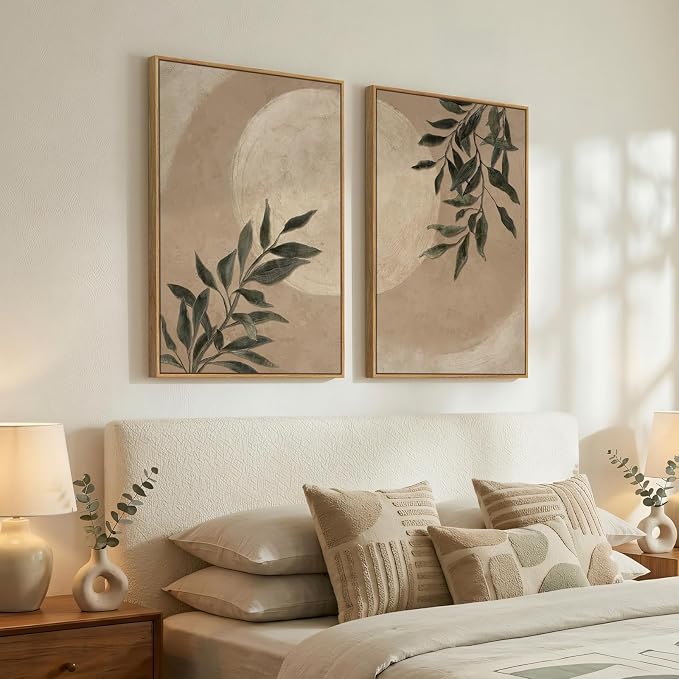 Large Framed Botanical Moon Wall Art - Image 2