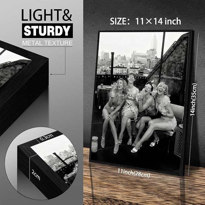 Retro Black And White Woman Black Framed Wall Art Fashion Rooftop Party Posters - Image 2