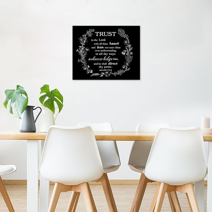 EOBTAIN Black and White Bible Wall Art - Image 3