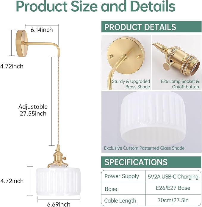 Shenmoyl Battery Operated Wall Sconce - Image 3