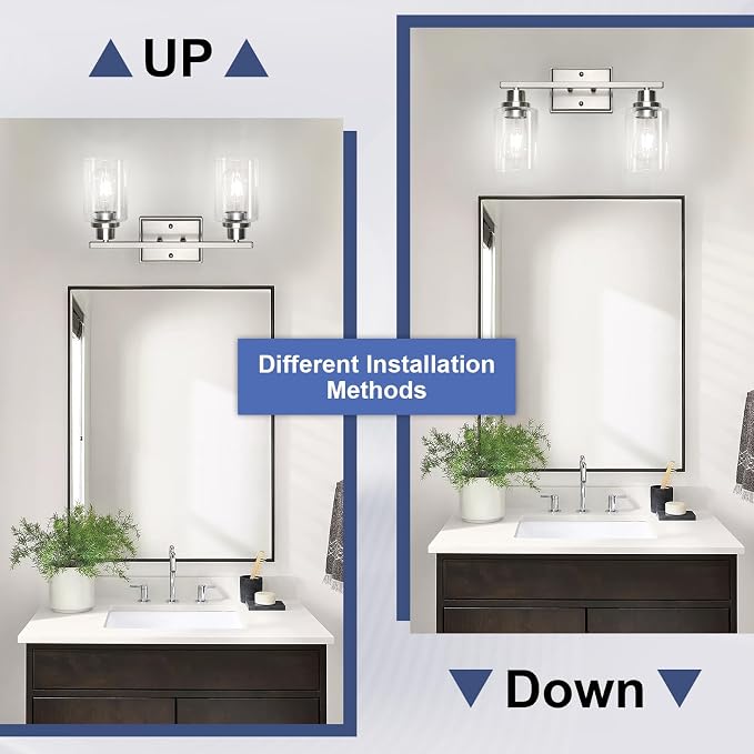 Unicozin 2 Light Bathroom Light Fixtures, Modern Vanity Lights Over Mirror - Image 2