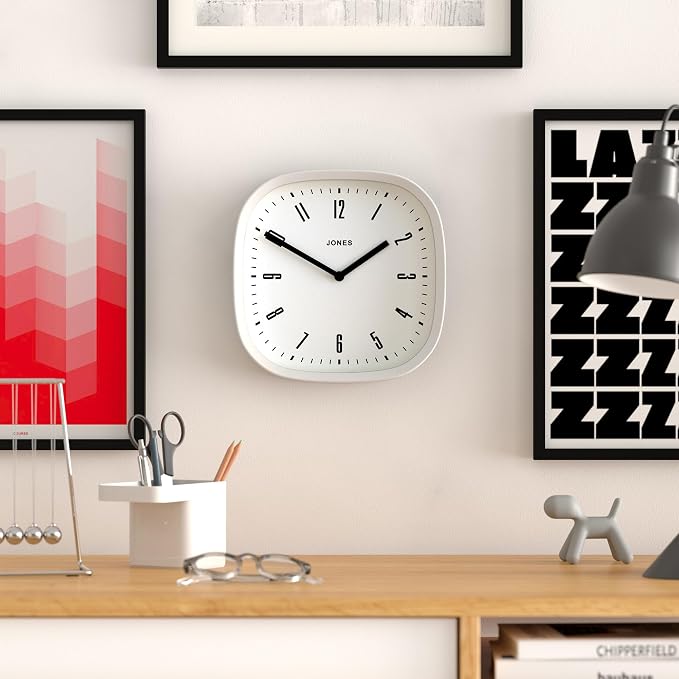 JONES CLOCKS® Marvel Wall Clock | Modern Retro Rounded Square Clock | 10 inch | - Image 3