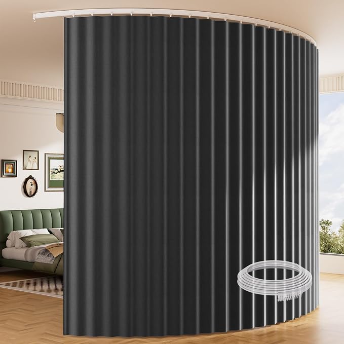Room Divider Ceiling Curtains W/Flexible Track Sets, inch Extra Long Blackout by HOMSCREENER