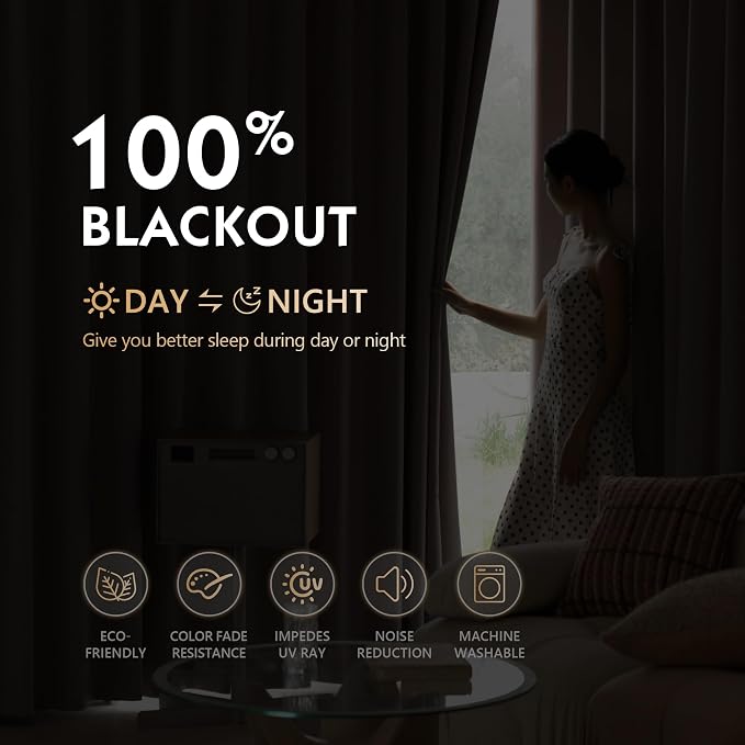 FMFUNCTEX 100% Blackout Curtains - Image 3