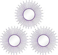 3 Pack Metal Mirrors for Wall Sunburst Wall Mirrors Home Décor Decorative by Uaussi
