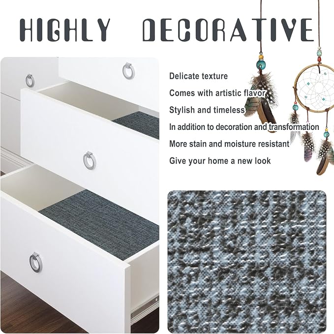 Amiya Grasscloth Wallpaper Blue Peel and Stick Faux Fabric Linen Contact Paper - Image 4