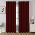 CUCRAF Burgundy Red Blackout Curtains 84 inch Length 2 Panels Set, Rod Pocket by CUCRAF
