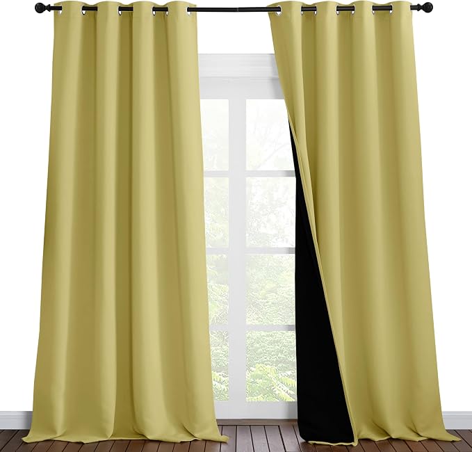 NICETOWN 100% Blackout Blinds, 52 inches x 120 inches, Laundry Room Decor by NICETOWN