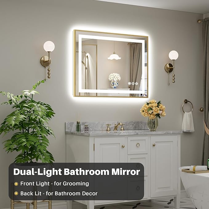 40x30 Inch LED Bathroom Mirror - Image 3