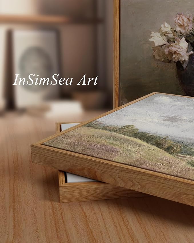 InSimSea Framed Canvas Wall Art, Seaside Landscape Painting Prints, Coastal - Image 4