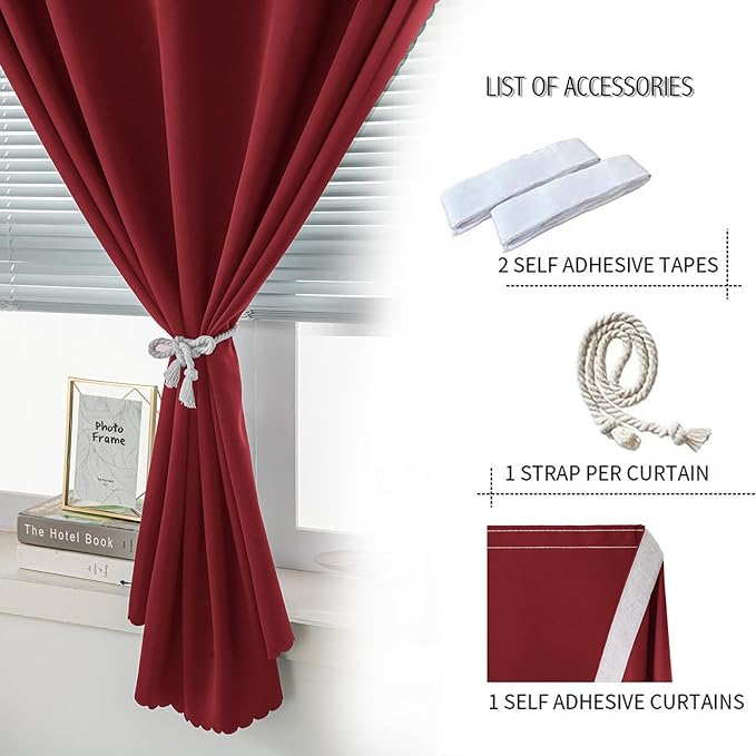 Portable Light Blocking Curtains Self-Stick Design, Removable Adhesive Window - Image 2