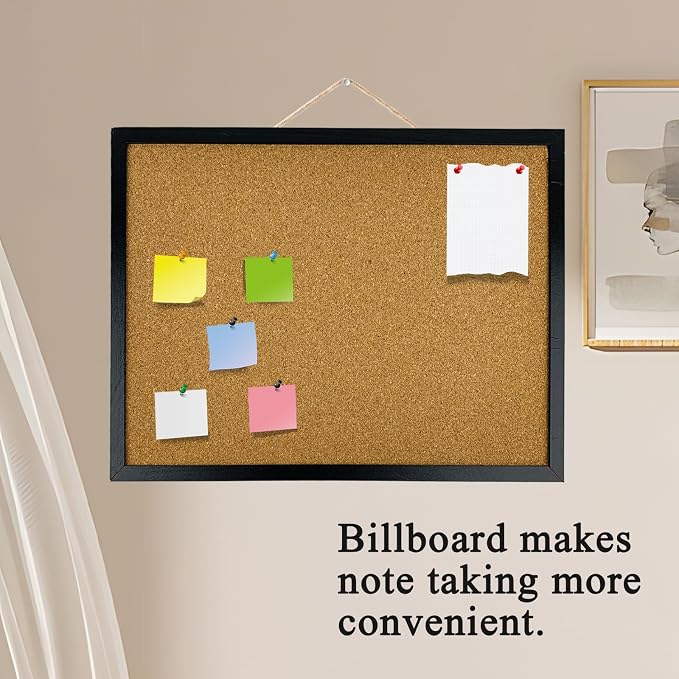 GDMINLO Black Cork Bulletin Board, 17.7 X 13.3 inches - Image 4