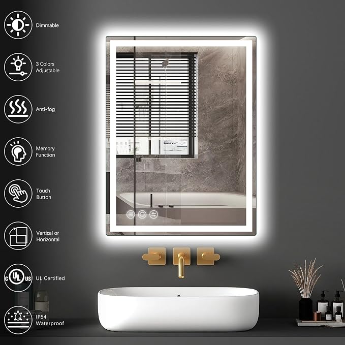 Memobarco LED Mirror for Bathroom 20"x 28" - Image 3