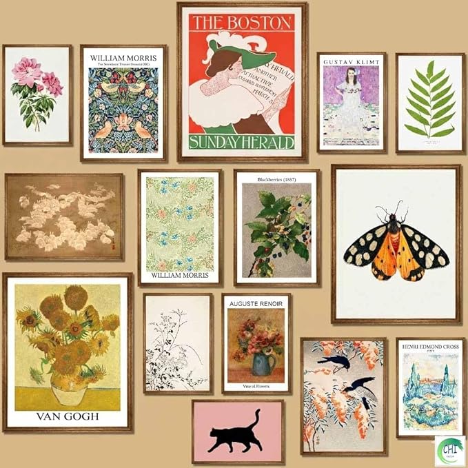 LANCHI95 15PCS Vintage Wall Art Prints, Eclectic Wall Prints by LANCHI95