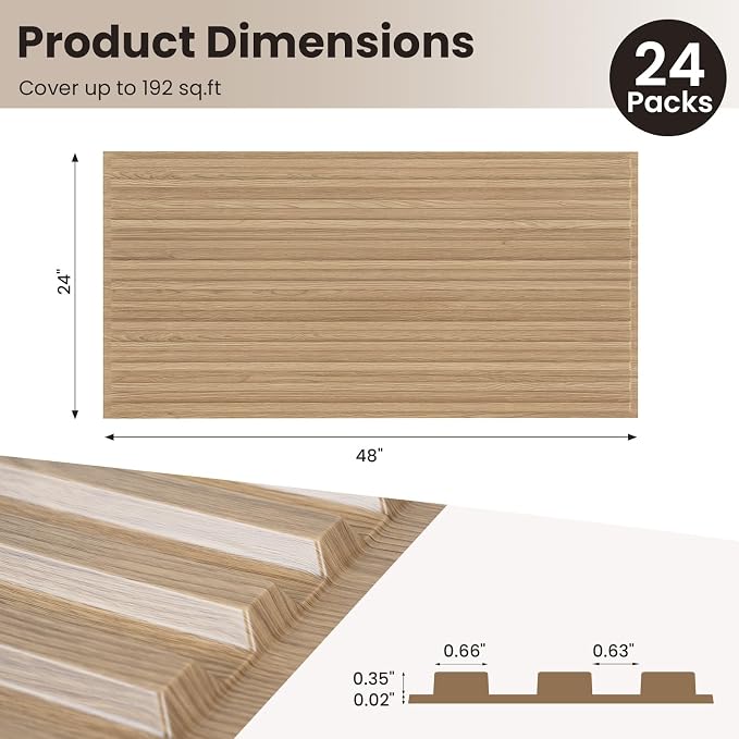Giantex 24 Pack Fluted PVC Wall Panels, Glue Up or Drop Ceiling Panel, - Image 8