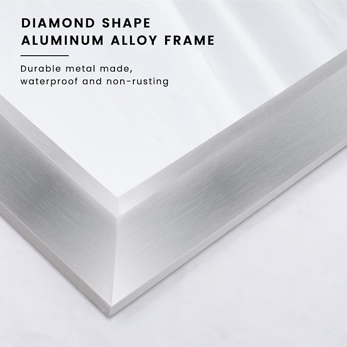 Amorho Bathroom Mirror 50 X30 Inch, Brushed Nickel Mirror Perfect - Image 2