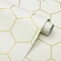 Beige and Gold Wallpaper Geometric Peel and Stick Wallpaper by Fiula