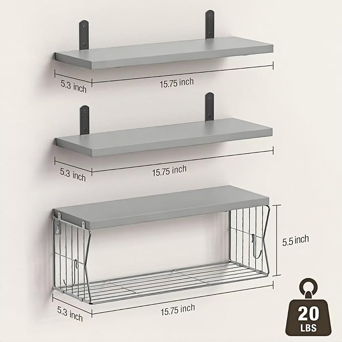 Floating Bathroom Shelves Wall Mounted - Image 3