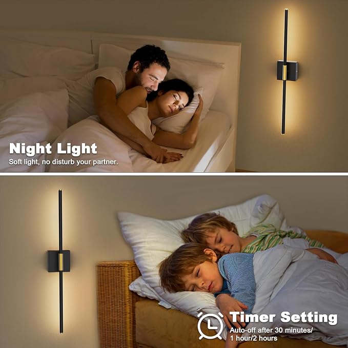 SAIMAND Wall Sconces Set of 2 Battery Operated, Wireless USB Rechargeable Wall - Image 5