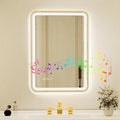 20x28 Inch Gold Framed LED Bathroom Mirror by Unknown