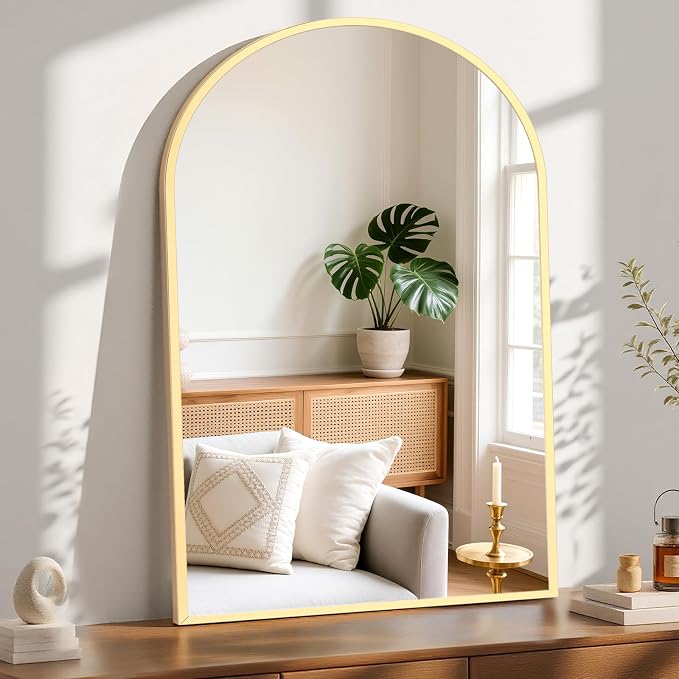 Sweetcrispy 30"x40" Arched Gold Bathroom Mirrors - Image 5