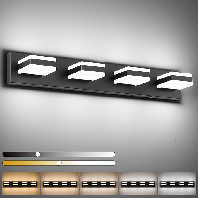 SOLFART Bathroom Vanity Lights, Adjustable Black Matt Black Vanity Light by SOLFART
