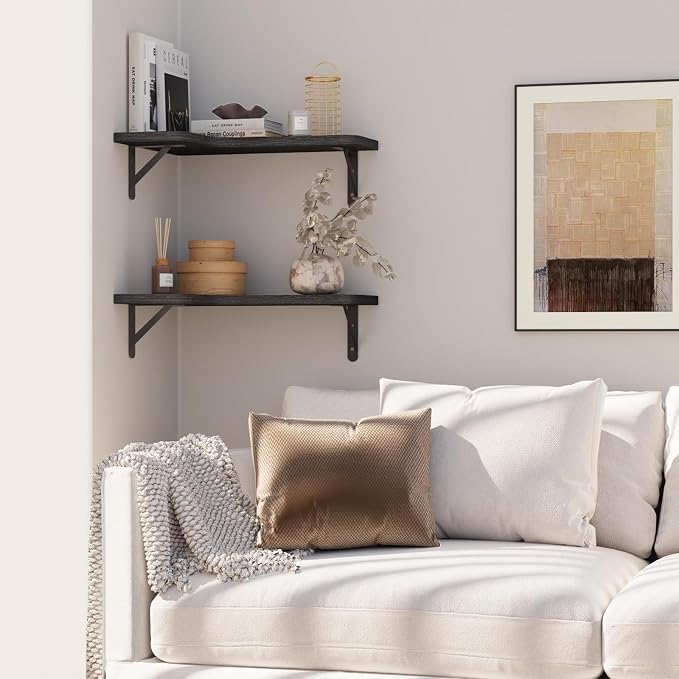 YGEOMER Corner Floating Shelves, Wall Mounted Corner Shelf - Image 6