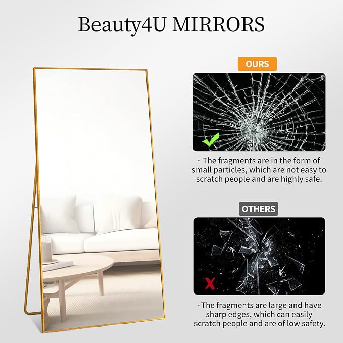 Beauty4U 65" x 24" Full Length Mirror - Image 5