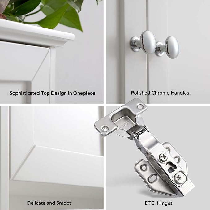VANIRROR White Bathroom Wall Cabinet Over The Toilet Storage Cabinet, 24x30 - Image 4