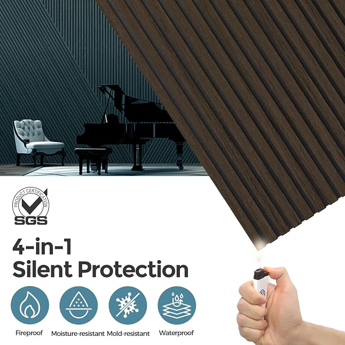 AKUMAX 2 Pack Acoustic Panels, Wood Slat - Image 6