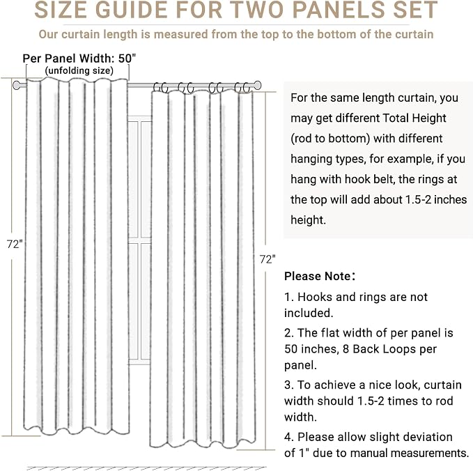 100% Blackout Shield Linen Blackout Curtains - Image 8