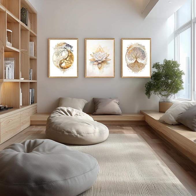 GELDSTEI Tree of Life Wall Art, Calming Zen Wall Decor, Abstract Yin Yang Tree - Image 2