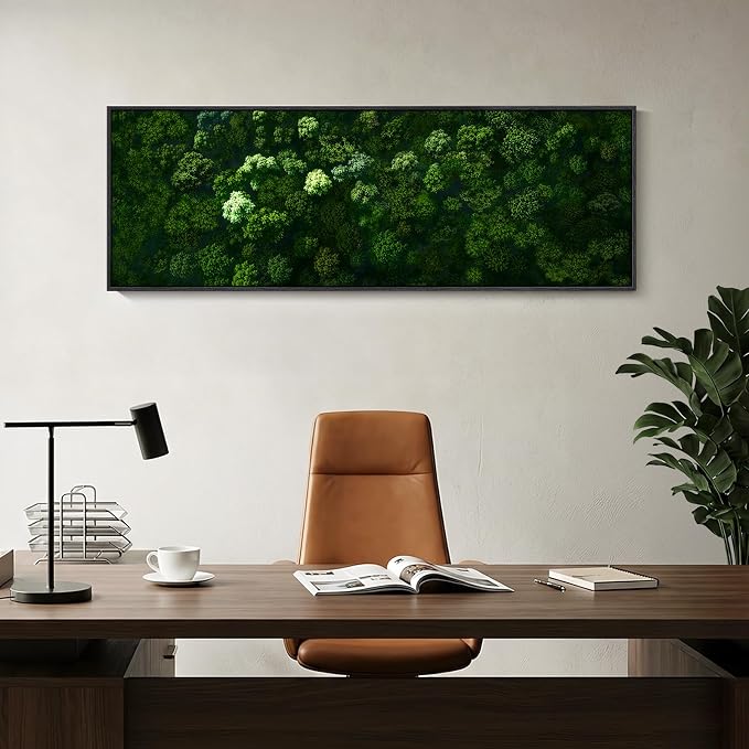 Large Framed Green Forest Wall Art - Image 4