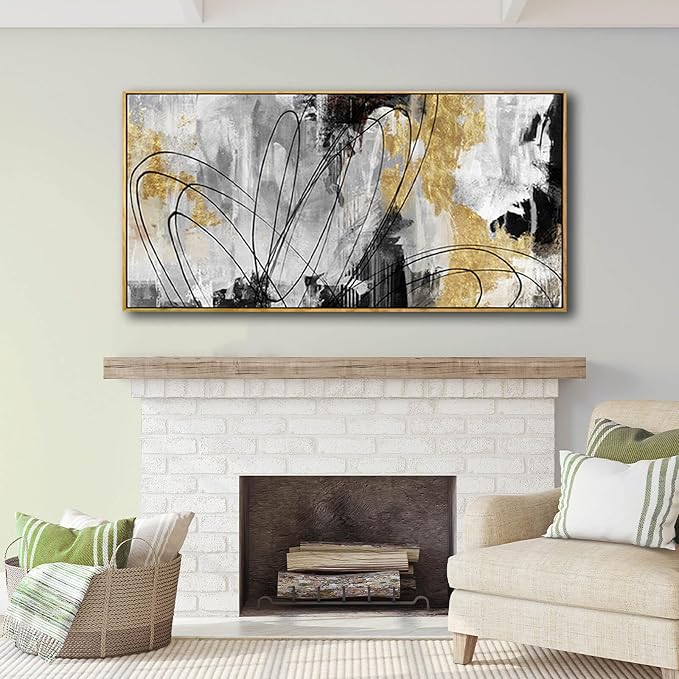 YJYart Abstract Wall Art Office Decor Gold Wall Decor - Image 5