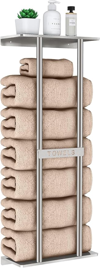 STWWO Bathroom Towel Storage for Bathroom, Wall Towel Rack for Rolled Towels by STWWO