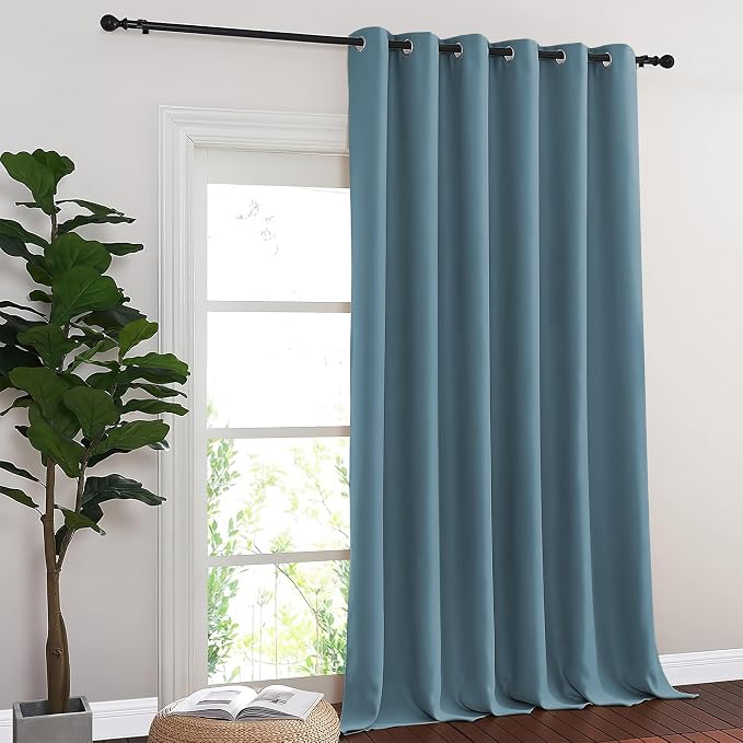 NICETOWN Room Divider Curtain 132 Inches Long, Wide Blackout Sliding Door - Image 7
