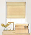 LazBlinds No Tools No Drill Cordless Bamboo Roman Shades, Privacy Window by LazBlinds